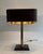 Brown Leather and Brass Desk Lamp in the Style of Jacques Adnet For Sale - Image 4 of 12