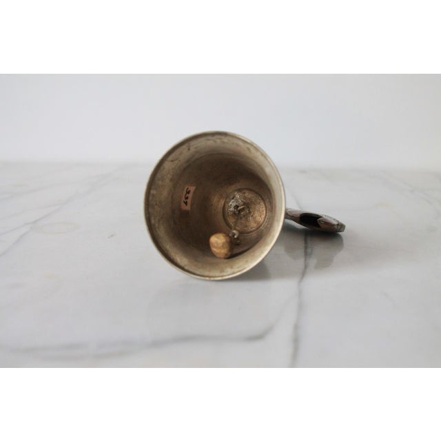 Silver 1970s Silver Plate & Abalone Parrot Dinner Bell For Sale - Image 8 of 9