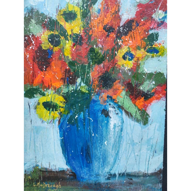 "Summer Bouquet I" Contemporary Expressionist Style Floral Still Life Painting by Linda McDonough For Sale - Image 11 of 12