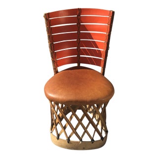 Late 20th Century Vintage Hacienda Orange Barrel Accent Chair For Sale