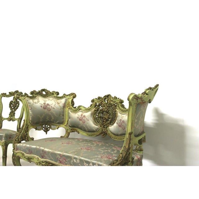 Wood Venetian Art Nouveau Table, Settee & Chairs, Set of 4 For Sale - Image 7 of 15