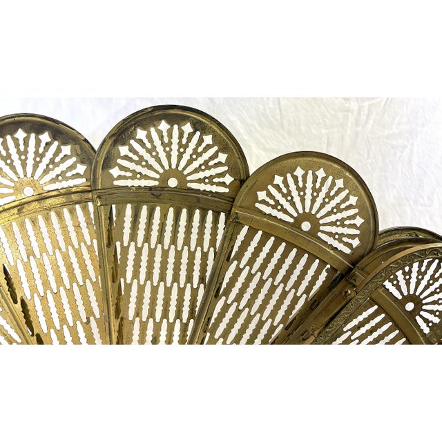 Vintage 1950's Art Deco Peacock Fireplace Screen For Sale - Image 10 of 18