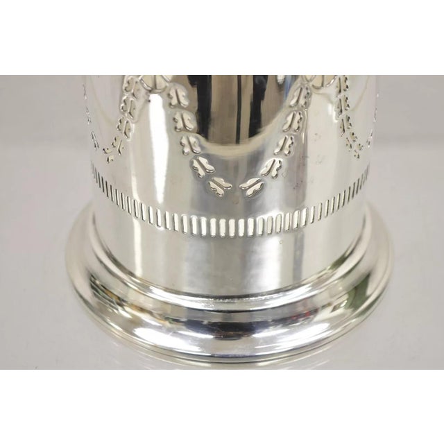 Silver Vintage M. Bros English Edwardian Silver Plated Wine Champagne Bottle Coaster For Sale - Image 8 of 10