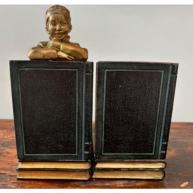 Art Deco Gilt Metal Bookends by Ronson Oriental Sculptures Circa 1930 For Sale - Image 12 of 13