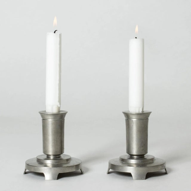 Modernist Candlesticks by Just Andersen, 1930s, Set of 2 For Sale - Image 4 of 6