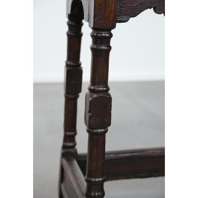 Antique English Oak Side Table or Stool, 18th Century For Sale - Image 10 of 15