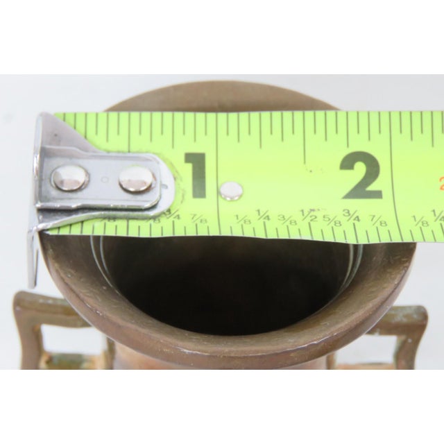 Bronze Miniature Apothecary Handled Mortar and Pestle 2pc Pair Solid Brass Bronze 5095b For Sale - Image 8 of 9