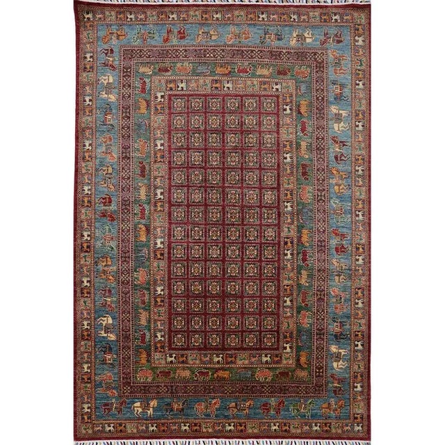 Handwoven Animal Print Turkmen Style Area Rug 6'7"×9'10" For Sale - Image 12 of 12