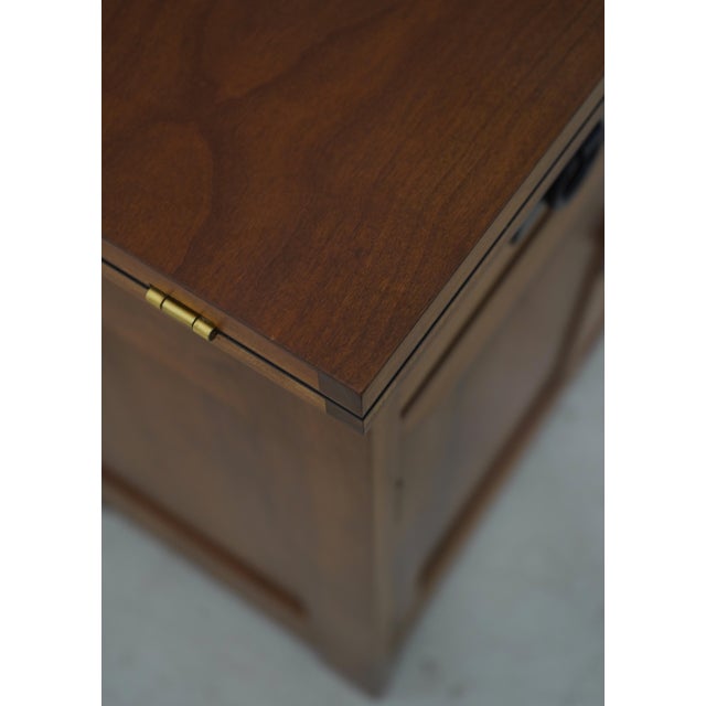 Brown Stickley Cherry Mission Inlaid Fold Top Bar Cabinet For Sale - Image 8 of 18
