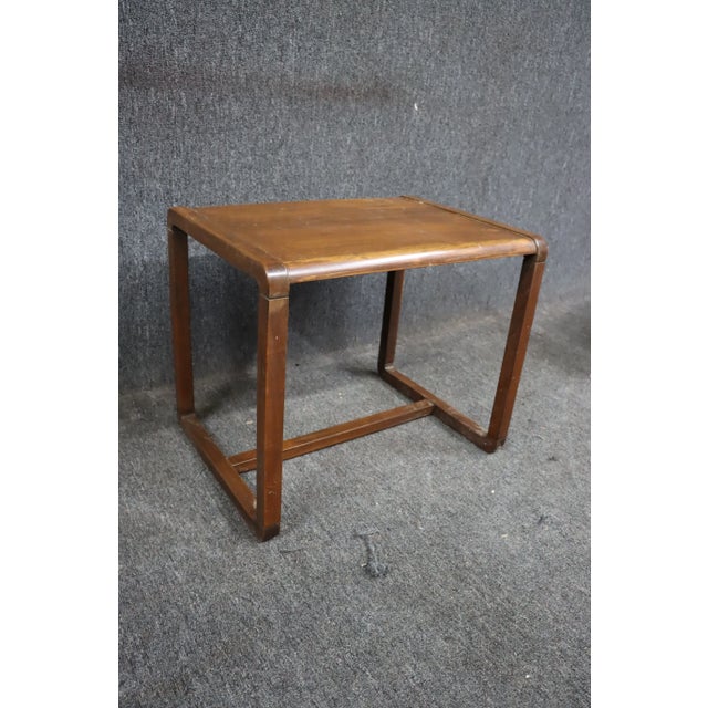 Mid Century Walnut Side Table For Sale In Philadelphia - Image 6 of 6