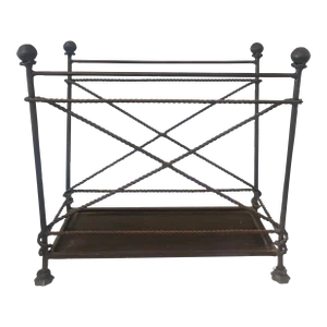 1980s Rope and Tassel Metal Magazine Rack