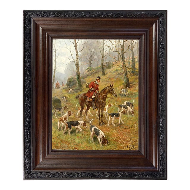 "Finding the Scent" Contemporary Reproduction Print on Canvas After Eugene Petit, Framed For Sale