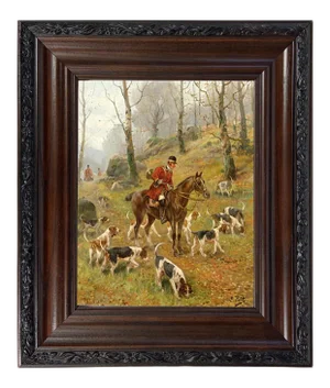 "Finding the Scent" Contemporary Reproduction Print on Canvas After Eugene Petit, Framed