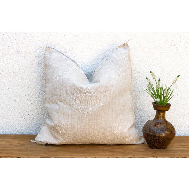 Textile 24" Kabash Linen Moroccan Silk Pillow For Sale - Image 7 of 7