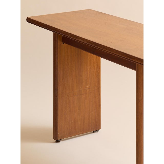 The Vintage MCM Teak Console Table For Sale In Chicago - Image 6 of 12