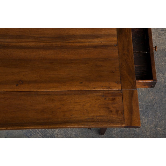 Antique French Louis XVI Neoclassical Style Walnut Drop Leaf Table For Sale In New York - Image 6 of 12