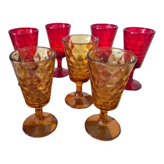 Late 20th Century Mid-Century Modern Glasses - Set of 7 For Sale
