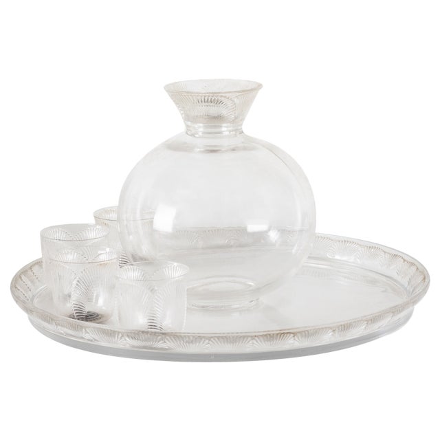 Poppy Drinks Service by Rene Lalique, 1930s, Set of 6 For Sale