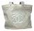 Chanel Ivory Goatskin Perforated Large CC Tote For Sale