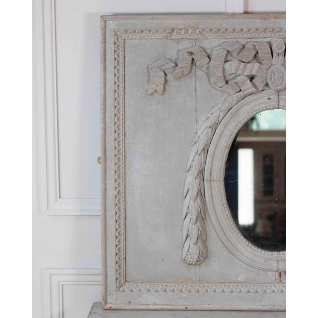19th Century French Painted Boiserie Panel with Original Mirror Plate For Sale In Atlanta - Image 6 of 8