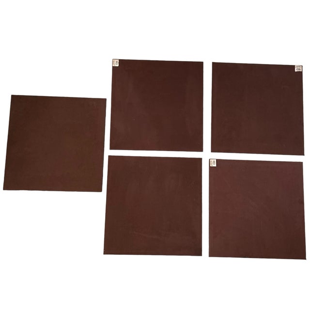 Early 21st Century Chocolate Brown Faux, Croc Square Placemats. Set of Nine. For Sale - Image 5 of 7