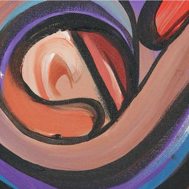 2000 - 2009 Huge 20th C Abstract Oil Painting "Swirls" Pop Art 48x24 For Sale - Image 5 of 10