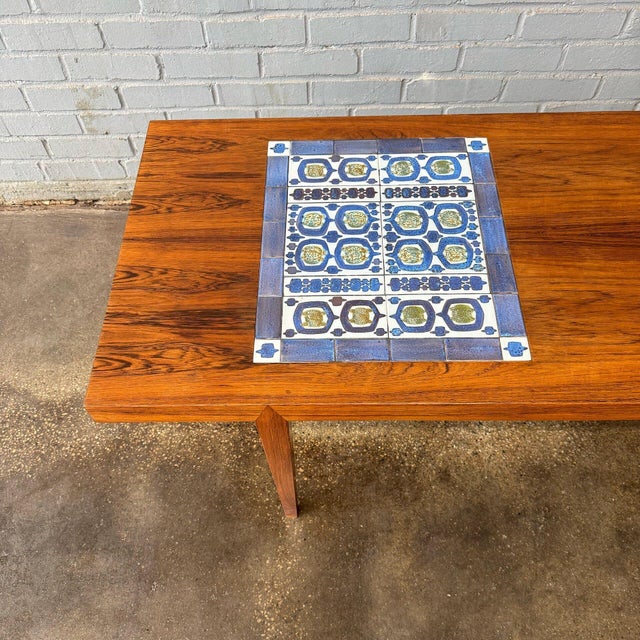 1950s Rosewood Coffee Table/Bench With Tile Inlay by Severin Hansen For Sale - Image 9 of 11