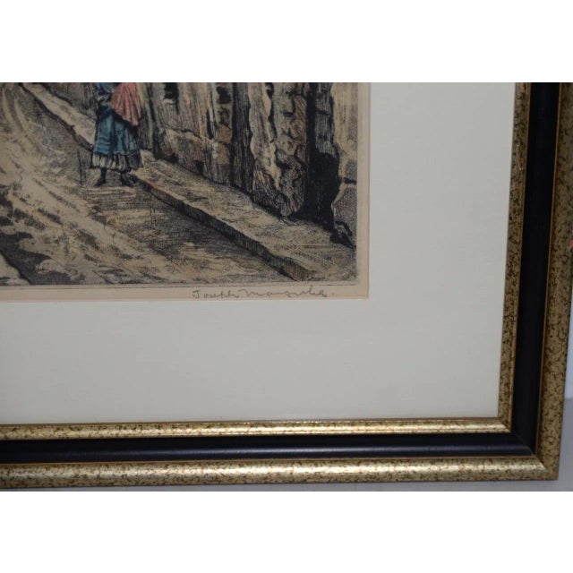 Paint Joseph Margulies (1896-1984) "The Oldest Rue in Paris" Etching W/ Aquatinit C.1930s For Sale - Image 7 of 11