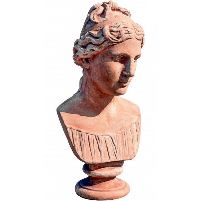 Ideal terracotta head of a woman - greek/roman sculpture, 20th century portrait of an ideal woman from a roman copy, 1st...