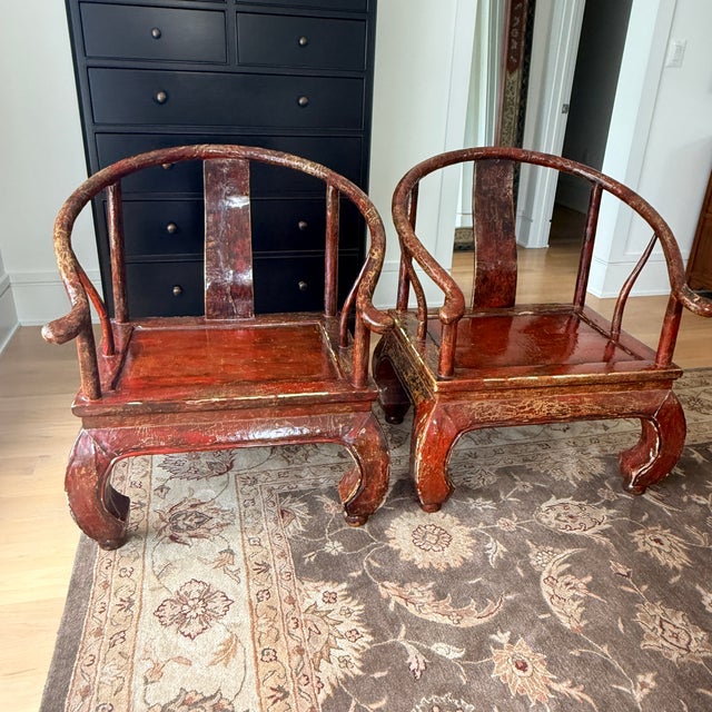 Pair of 19th Century Horseshoe Chairs For Sale - Image 11 of 11