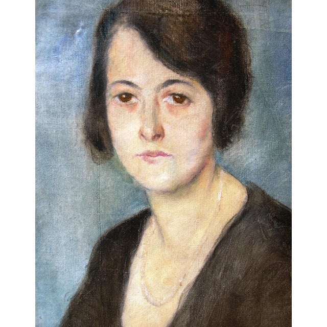 Modern Pal Fried, Portrait of a Young Woman, 1933, Oil on Canvas, Framed For Sale - Image 3 of 10