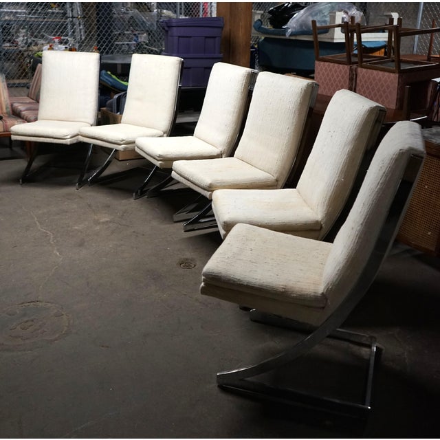 Set of 6 "Z" dining chairs by Milo Baughman for DIA (Design Institute of America). This is a classic Baughman design;...