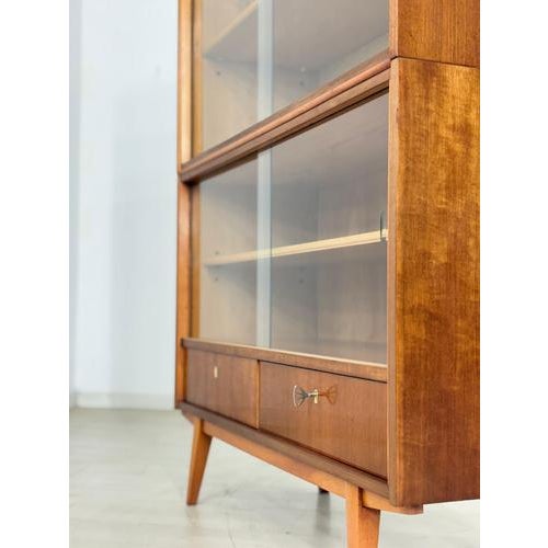 Brown Oak Display Cabinet, 1960s For Sale - Image 8 of 11