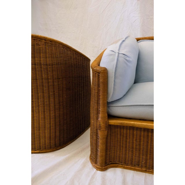 1970s Woven Wicker Armchairs attributed to Vivai Del Sud, 1970s, Set of 2 For Sale - Image 5 of 10
