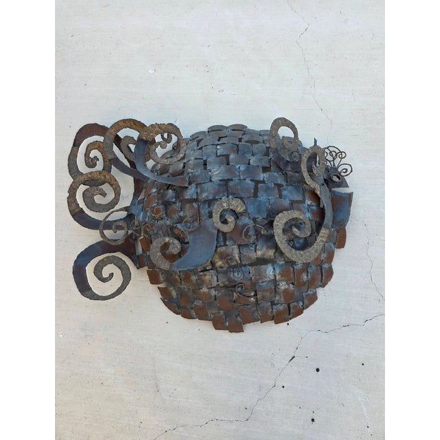 1970s Large Brutalist Torch Cut Fish Wall Sculpture For Sale - Image 5 of 9