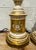 Antique Large Pair of Porcelain Table Lamps Hand Painted Gold & White With Floral Design For Sale In Philadelphia - Image 6 of 12