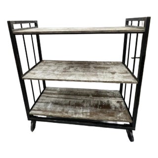 1920s Antique European Shopkeeper Shelf With Wheels For Sale
