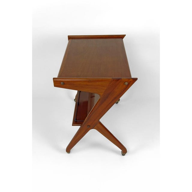 Mi-Ccentury Modern Teak Trolley, Italy, 1950s For Sale - Image 10 of 15