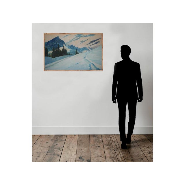 Adalbert Von Wex, Skiers in Garmisch, Early 20th Century, Oil on Canvas For Sale - Image 11 of 16