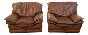 Set of Italian Leather Armchairs from Colombo Mobili, 1970s