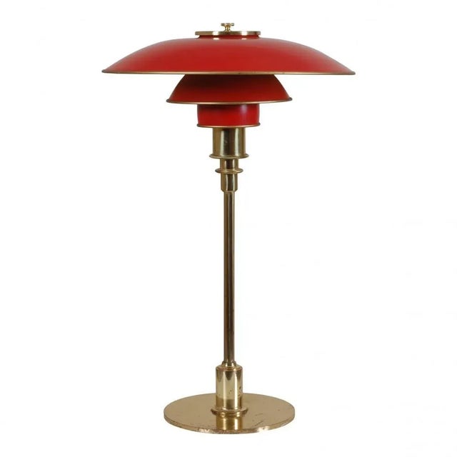 Louis Poulsen Red Anniversary 3/2 Table Lamp by Poul Henningsen for Louis Poulsen For Sale - Image 4 of 4