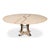 Transitional Round Dining Table, Medium – Bleached Oak With Hammered Iron Accents For Sale - Image 4 of 11