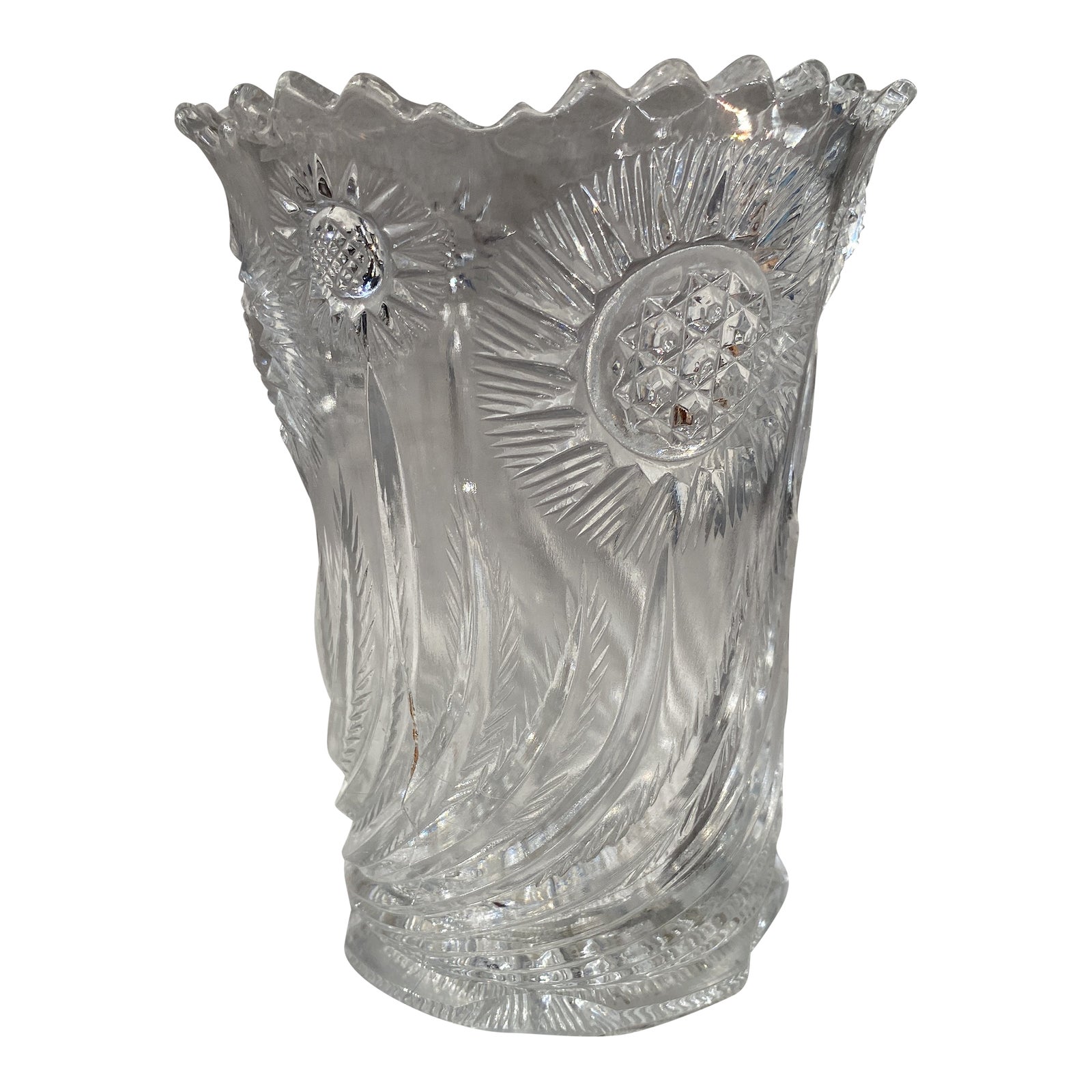 Late 19th Century Pressed Glass Spooner Vase Chairish