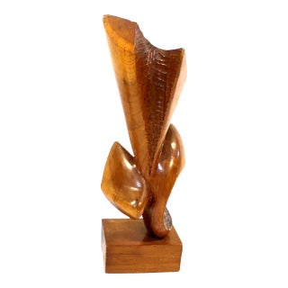 1940s Torso, Wood Carved Scupture, Signed, Titled For Sale