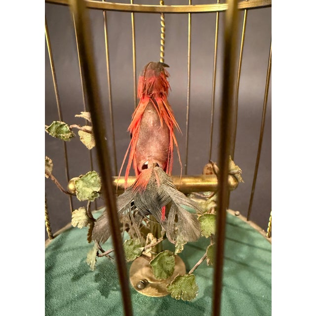 Metal Early 20th Century Vintage Karl Griesbaum Automatronic Singing Bird Cage, Made in Germany For Sale - Image 7 of 9