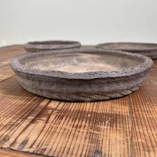 Vintage Round Bonsai Pots, Japan, 1950s, Set of 3 For Sale - Image 12 of 18