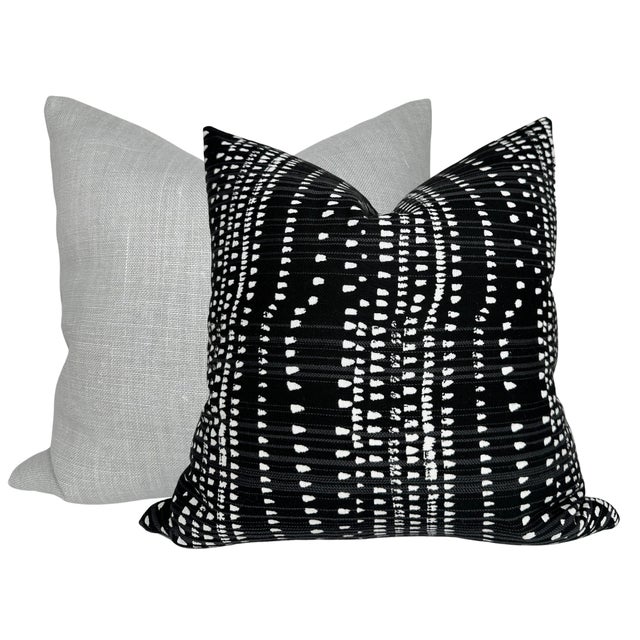 Abstract Cape Town Abstract Pillow Cover in Black, 20x20 Pillow For Sale - Image 3 of 3