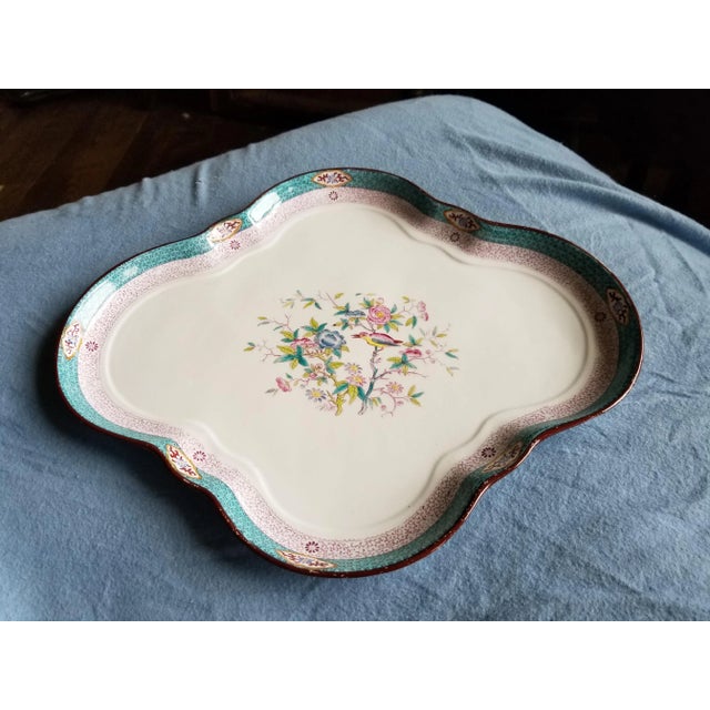 1900 - 1909 Antique Porcelain Serving Tray For Sale - Image 5 of 10