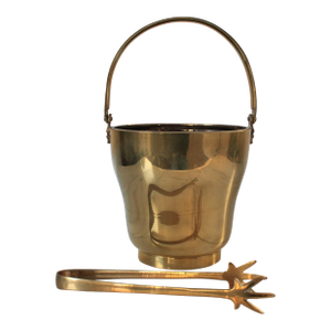 Vintage Brass Ice Bucket With Bird Claw Tongs