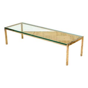 Mid 20th Century Mid-Century Modern Chrome and Glass Top Coffee Table